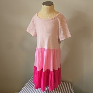 Pink Tiered Kids Dress